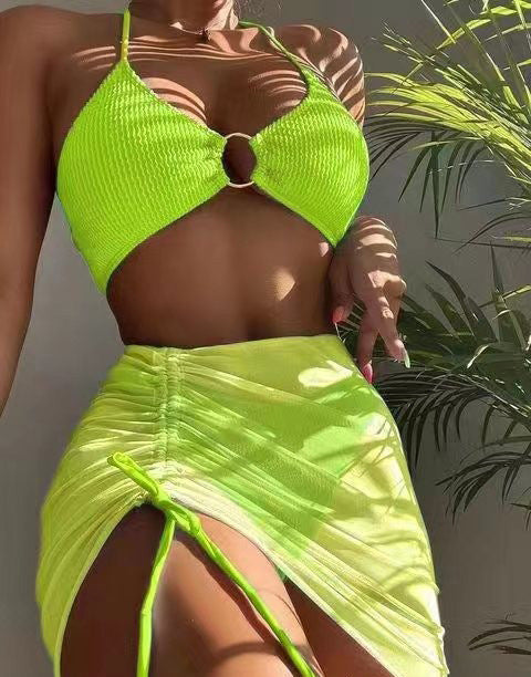 3pcs Halter Bikini Summer Fashion Personalized Three-point Beach Swimsuit For Women - watkins innovators