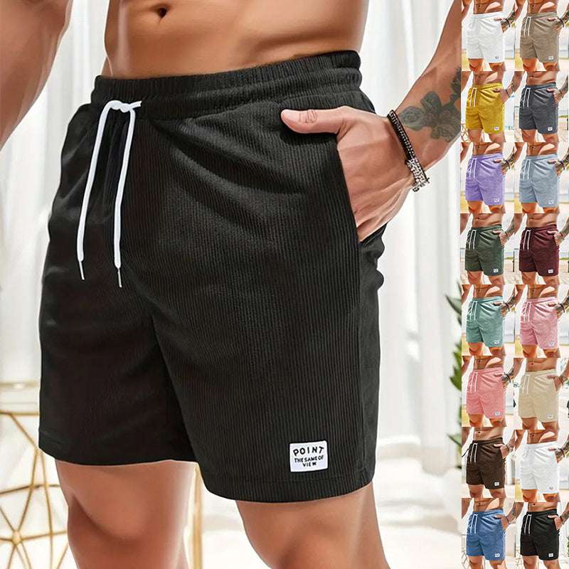 Lace-up Drawstring Shorts Summer Corduroy Sports Short Pants Mens Clothing - watkins innovators