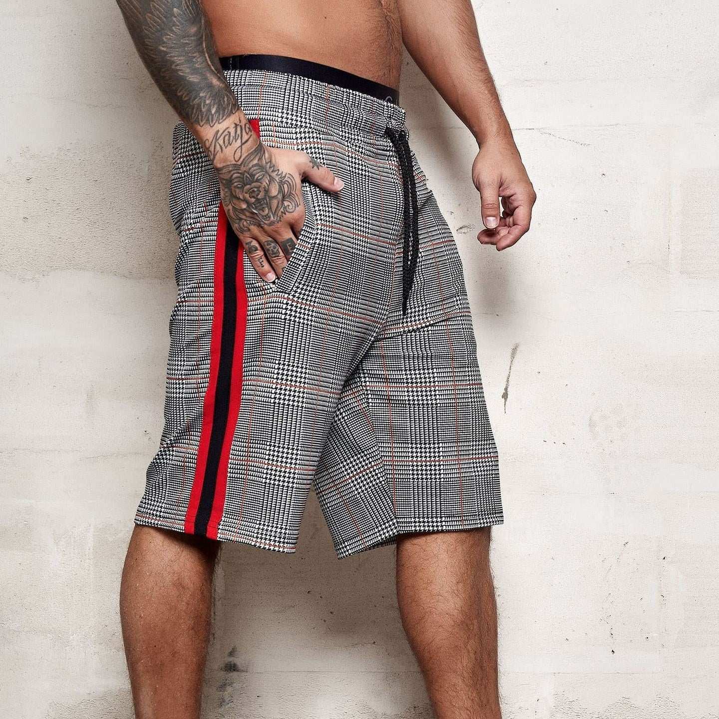 Casual Sports Checkered Striped Fashionable Slim Fit Shorts - watkins innovators