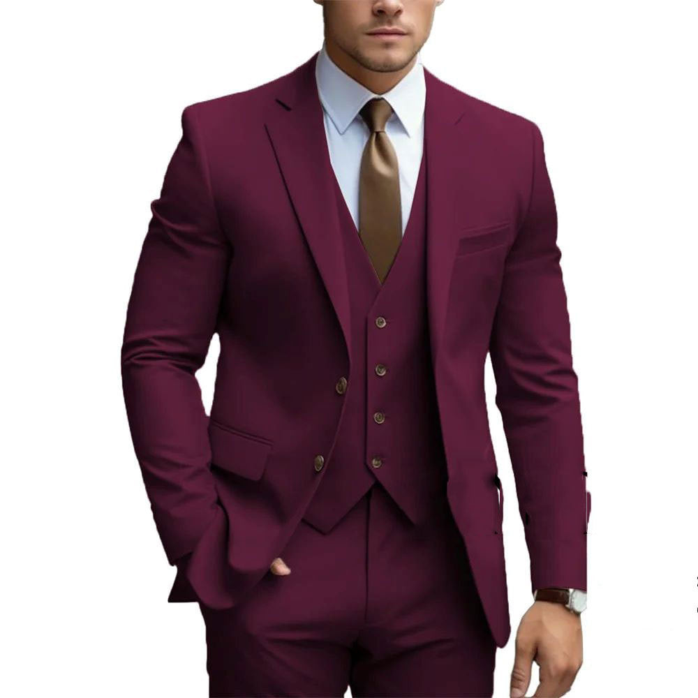 Business Casual Men's Three-piece Suit For Bridegroom Men's Wedding - watkins innovators