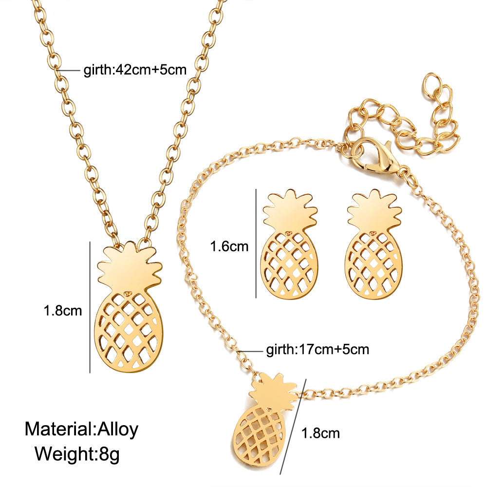 Hollow Pineapple Stud Earrings Set - watkins innovators