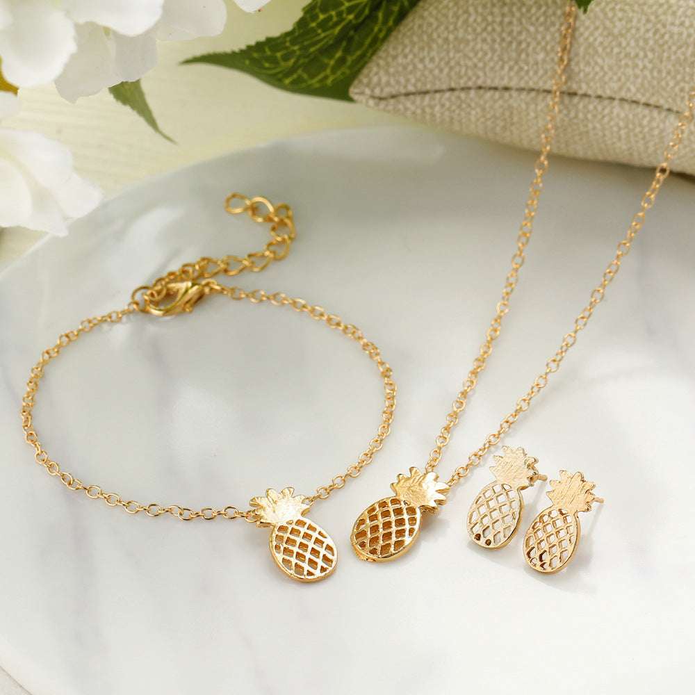 Hollow Pineapple Stud Earrings Set - watkins innovators