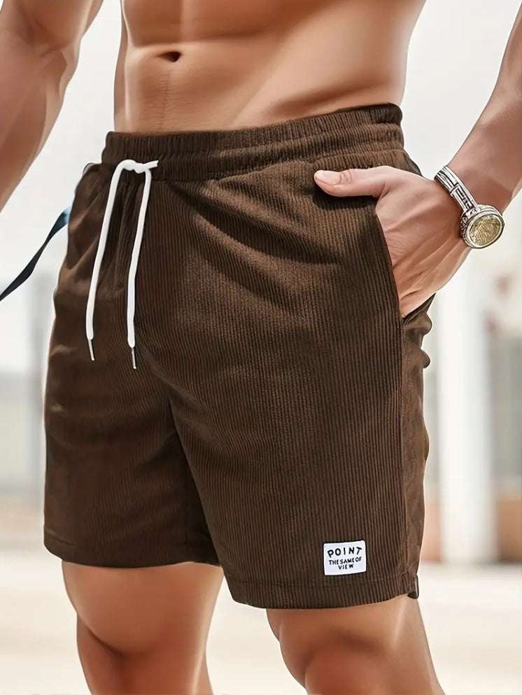 Lace-up Drawstring Shorts Summer Corduroy Sports Short Pants Mens Clothing - watkins innovators