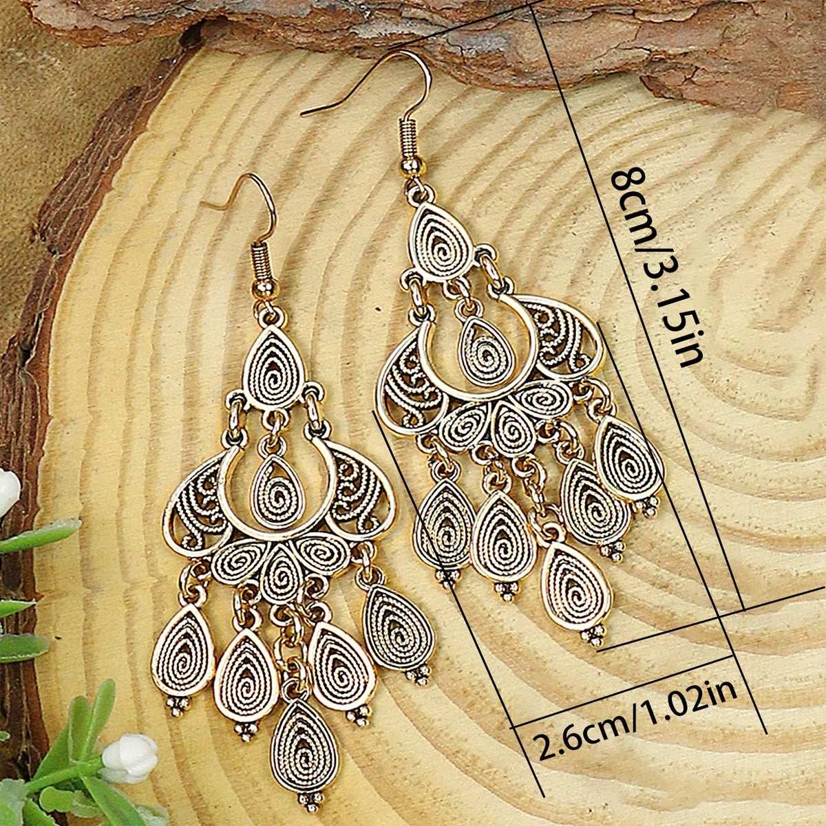 Handmade Old Peacock Tassel Earrings Retro Ethnic Style Long Earrings - watkins innovators