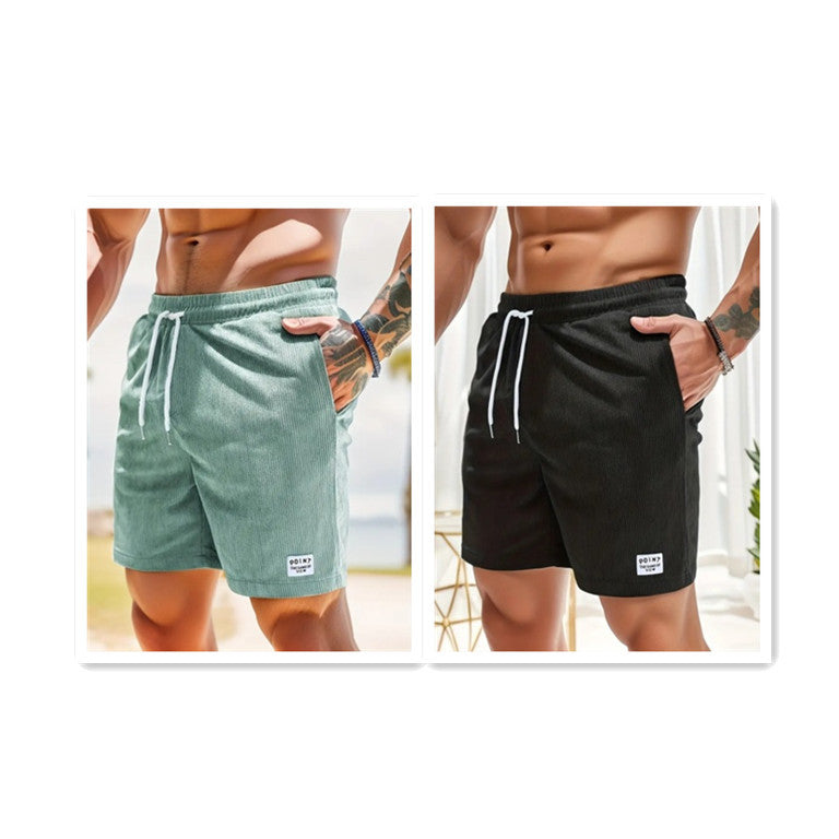 Lace-up Drawstring Shorts Summer Corduroy Sports Short Pants Mens Clothing - watkins innovators