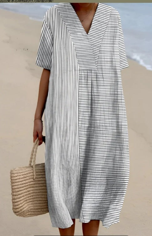 Large Size Women's Shirt Short Sleeved Dress