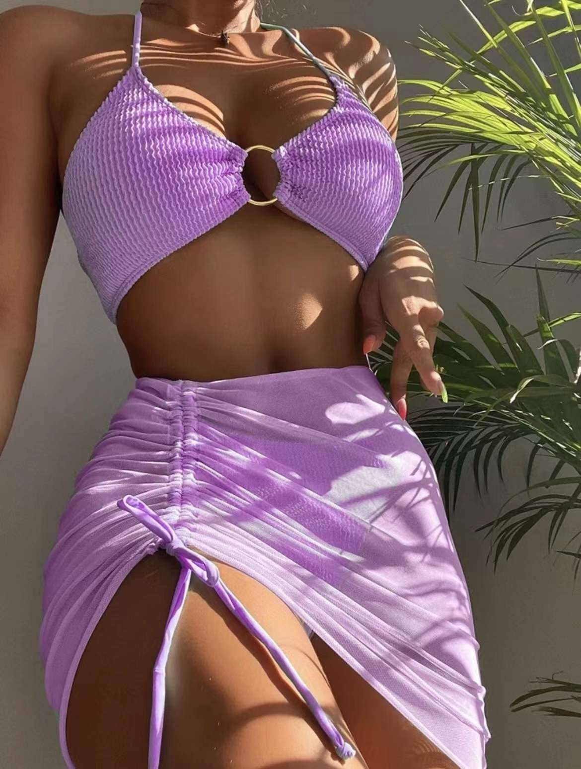 3pcs Halter Bikini Summer Fashion Personalized Three-point Beach Swimsuit For Women - watkins innovators