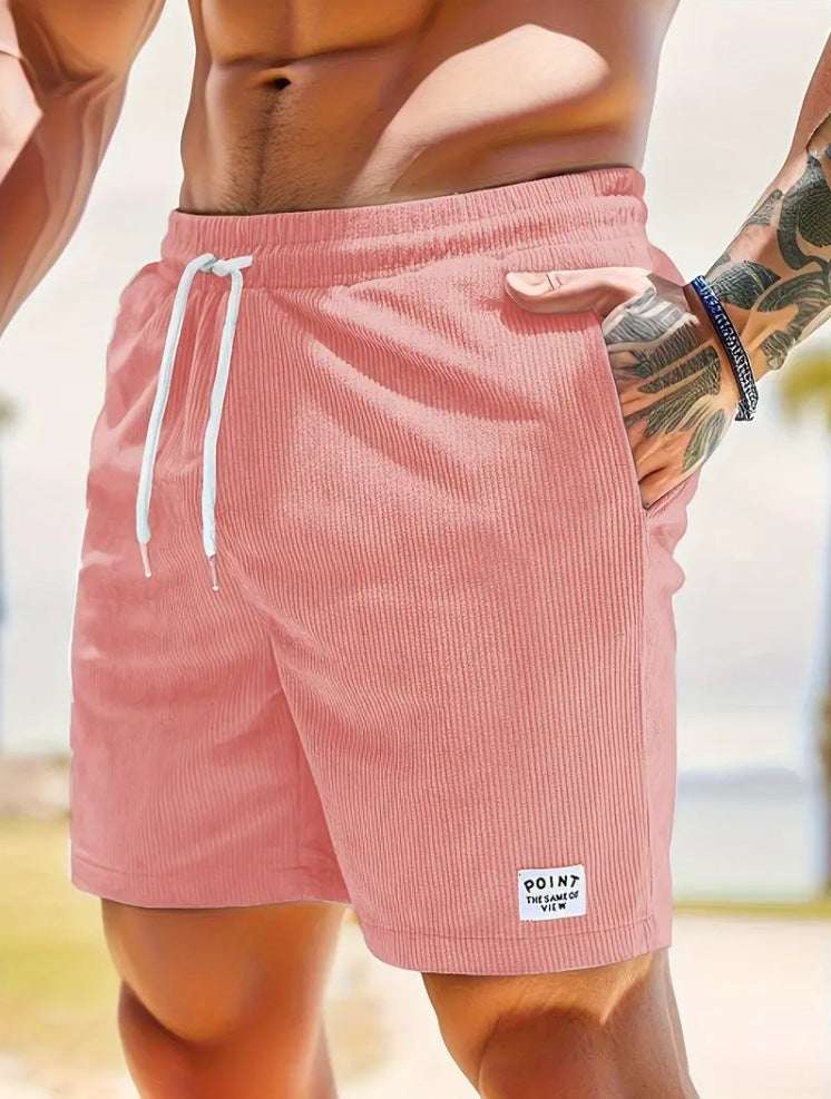 Lace-up Drawstring Shorts Summer Corduroy Sports Short Pants Mens Clothing - watkins innovators