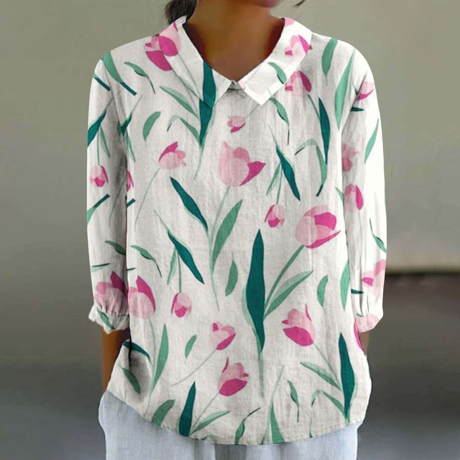 Women's Fashionable Retro Chinese Style Floral Print Shirt - watkins innovators