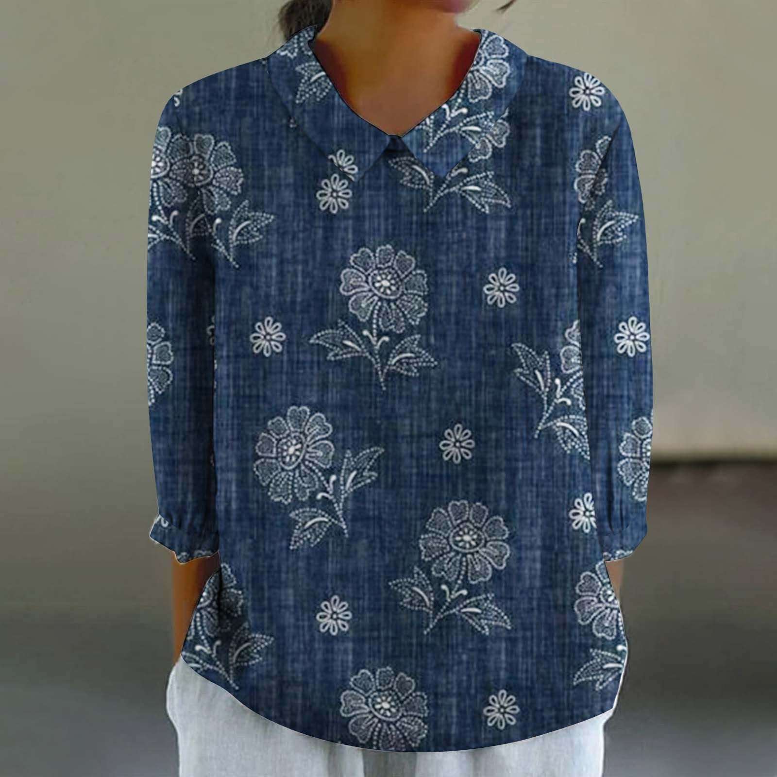 Women's Fashionable Retro Chinese Style Floral Print Shirt - watkins innovators