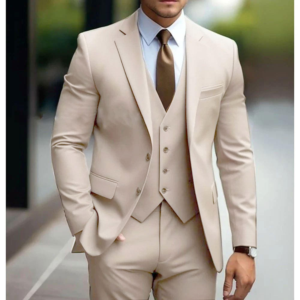 Business Casual Men's Three-piece Suit For Bridegroom Men's Wedding - watkins innovators