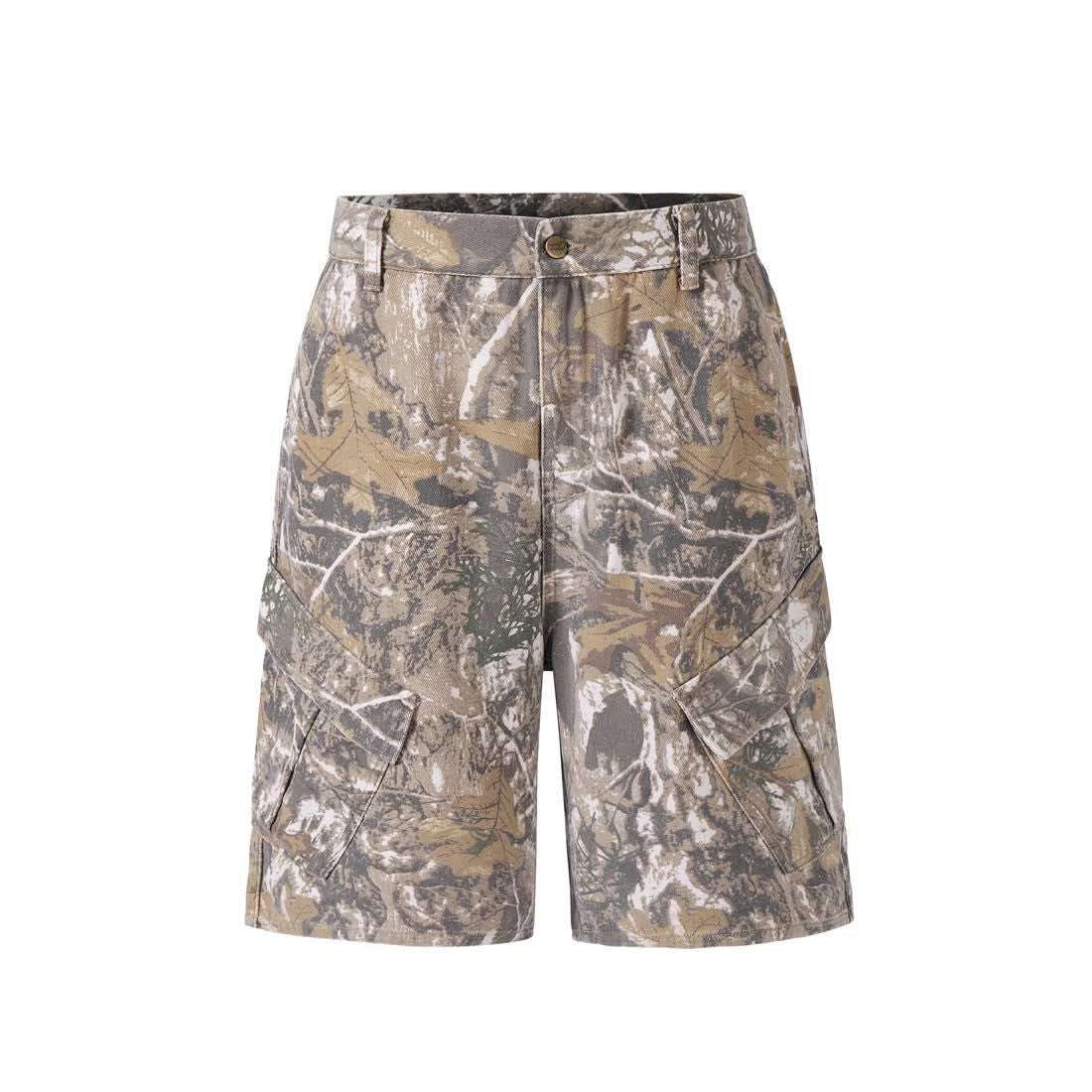 Retro Distressed Branch Camouflage Workwear Shorts - watkins innovators
