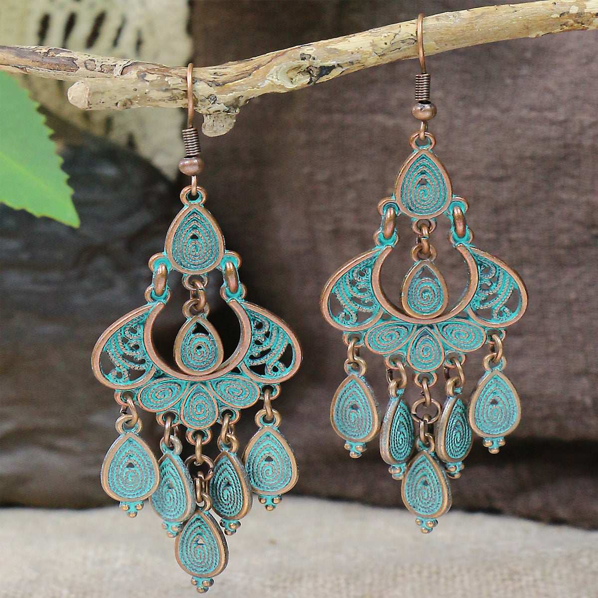 Handmade Old Peacock Tassel Earrings Retro Ethnic Style Long Earrings - watkins innovators