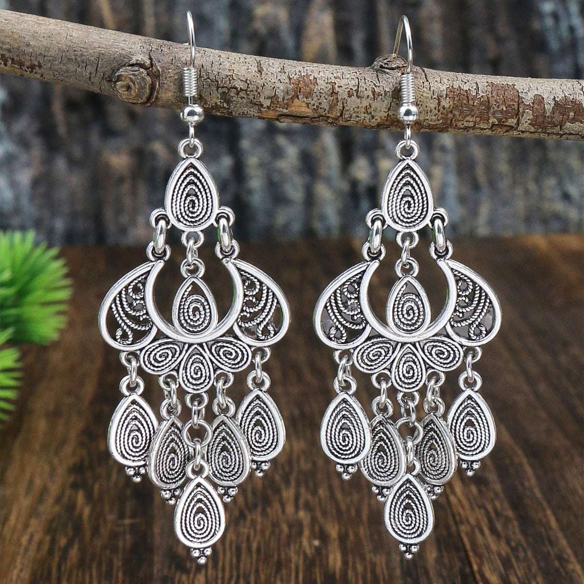 Handmade Old Peacock Tassel Earrings Retro Ethnic Style Long Earrings - watkins innovators