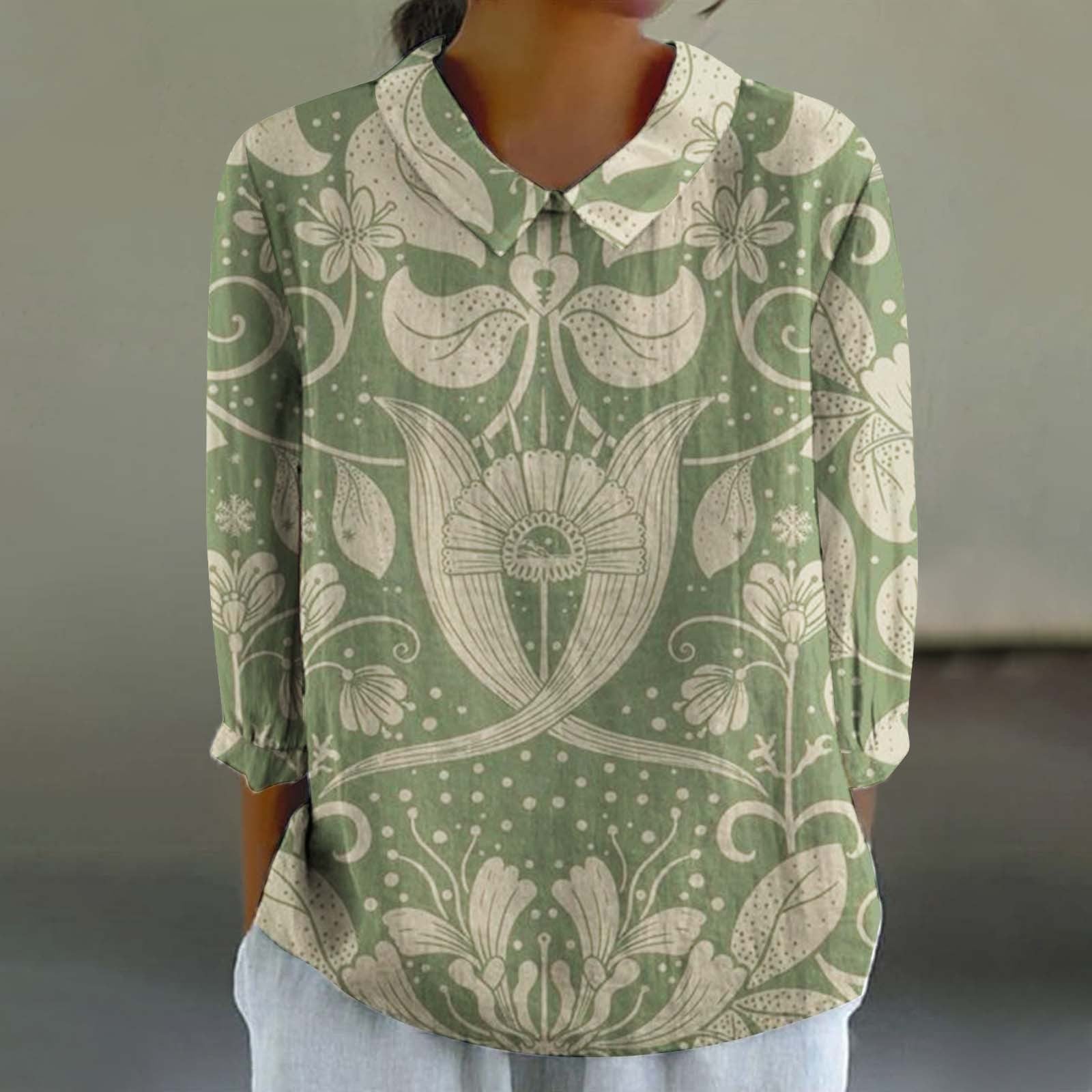 Women's Fashionable Retro Chinese Style Floral Print Shirt - watkins innovators