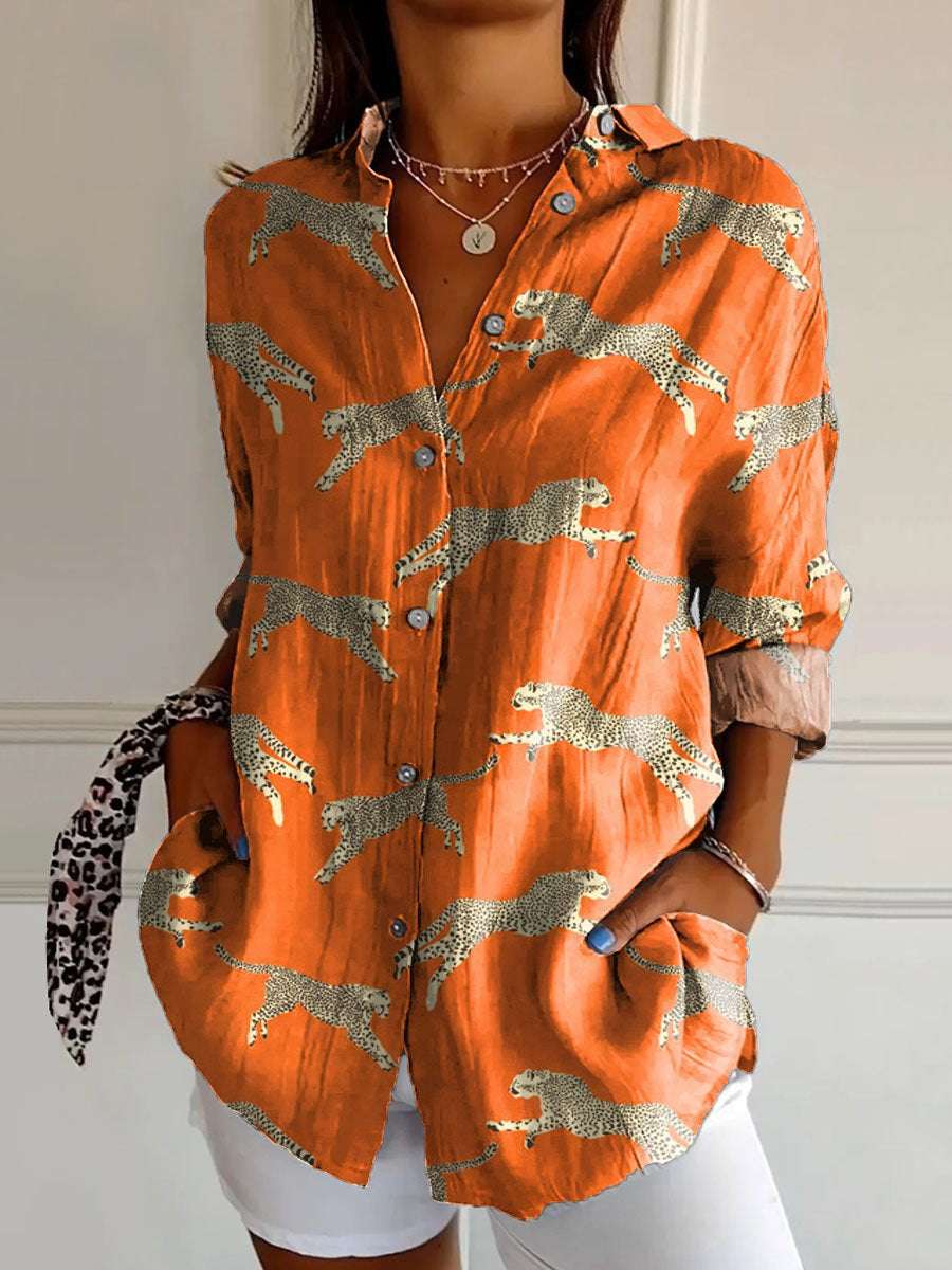 Long Style Long Sleeve Pattern Printed Shirt For Women - watkins innovators