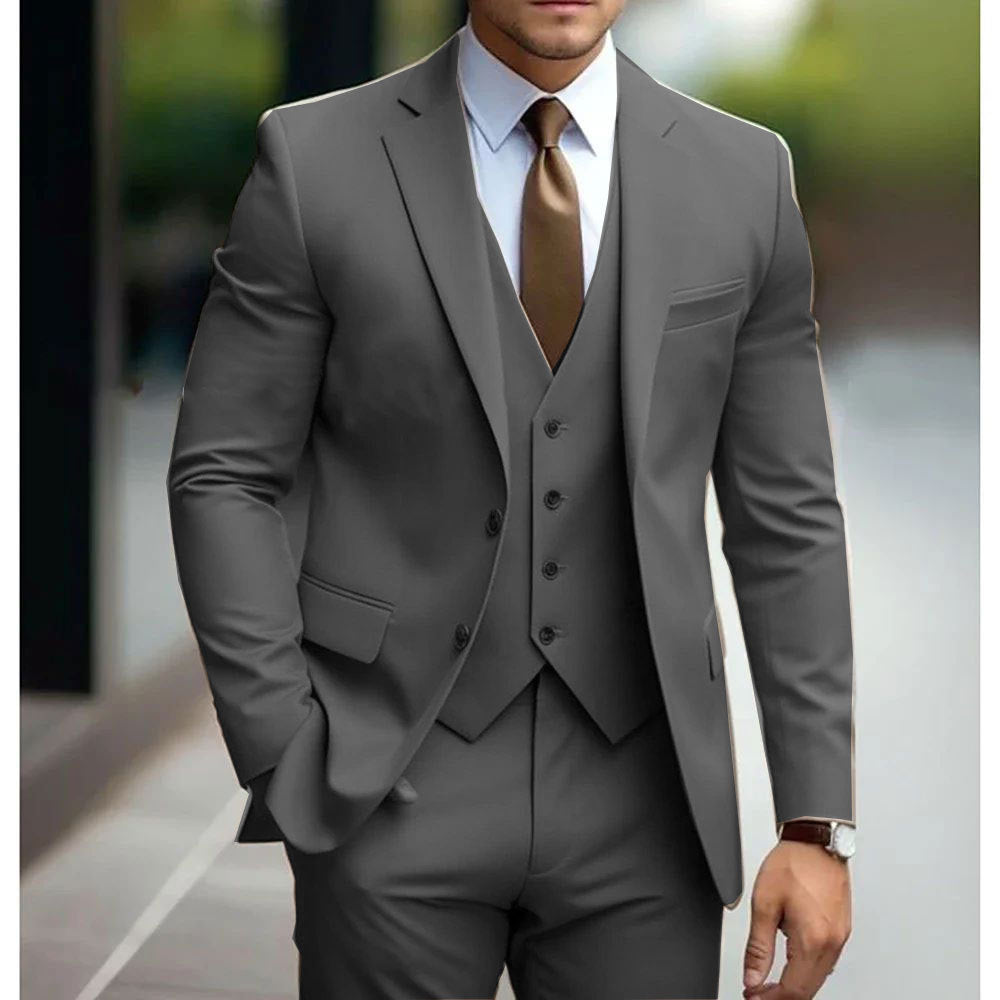 Business Casual Men's Three-piece Suit For Bridegroom Men's Wedding - watkins innovators
