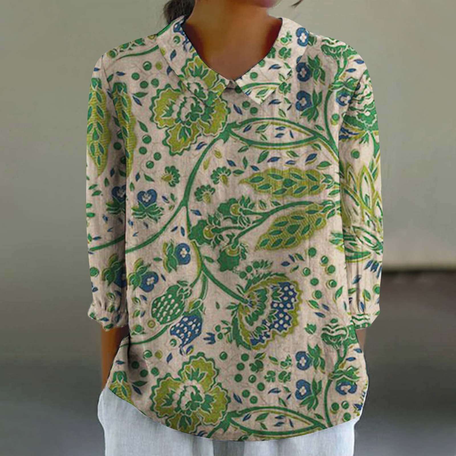Women's Fashionable Retro Chinese Style Floral Print Shirt - watkins innovators