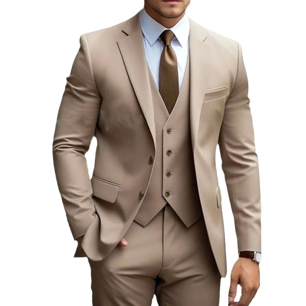 Business Casual Men's Three-piece Suit For Bridegroom Men's Wedding - watkins innovators