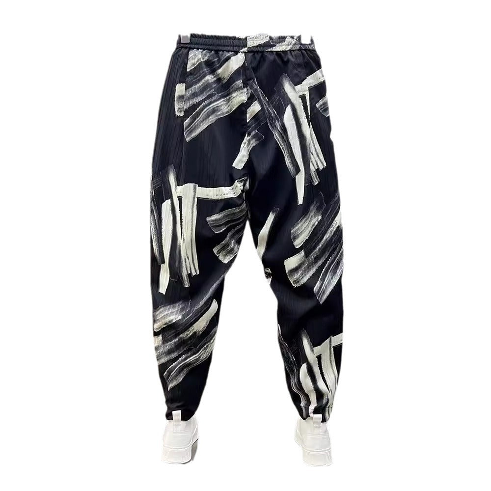 Men's Ice Silk Printed Cotton And Linen Casual Pants - watkins innovators