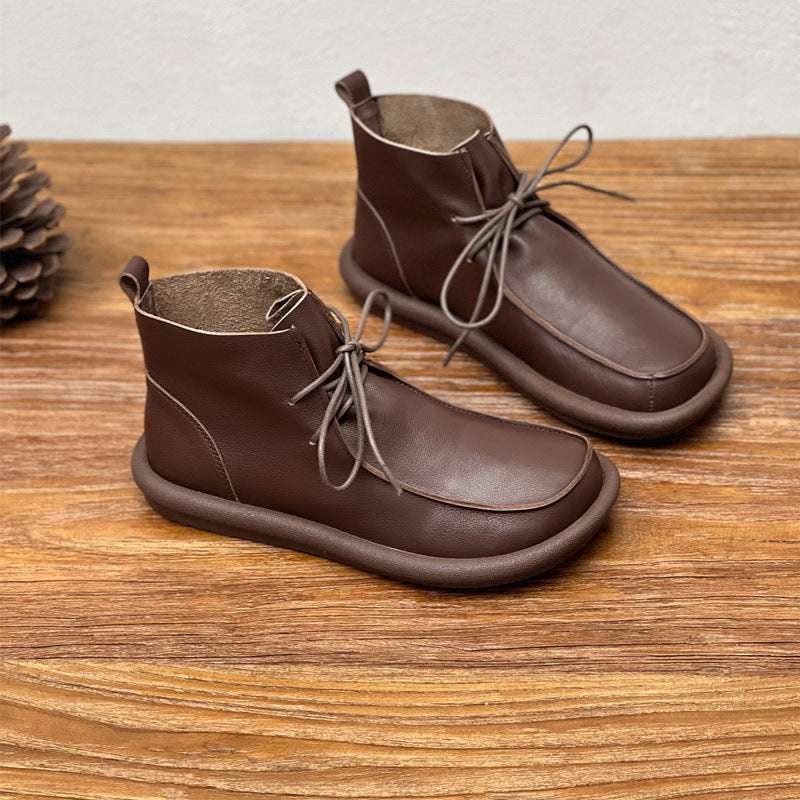 Extra-thick Velvet Warm Cowhide Women's Boots