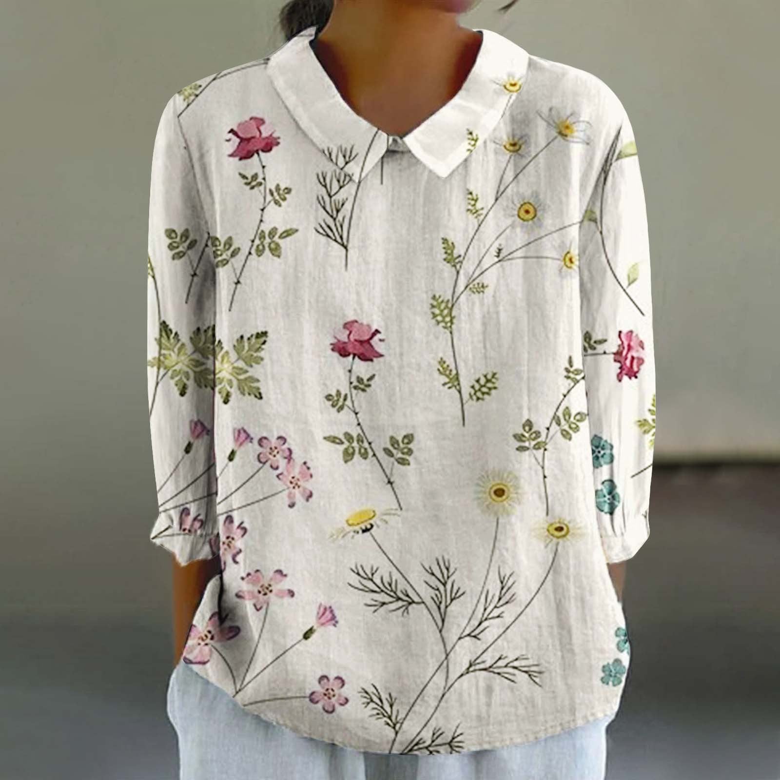 Women's Fashionable Retro Chinese Style Floral Print Shirt - watkins innovators