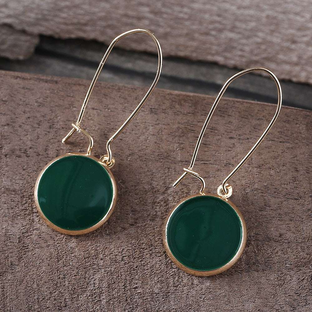 Fashion Vintage Dripping Green Round Earrings - watkins innovators