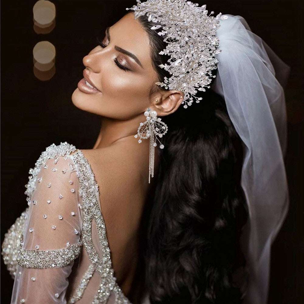 Bridal Tiara Wedding Crystal Crown Handmade Accessories - watkins innovators