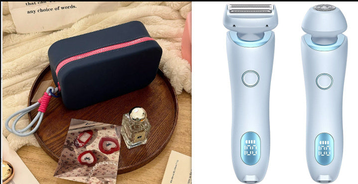 2 In 1 Hair Removal Epilator USB Rechargeable Trimmer Women Body Razor Face Leg Armpit Bikini Hand Pubic Shaver Hair Remover - watkins innovators