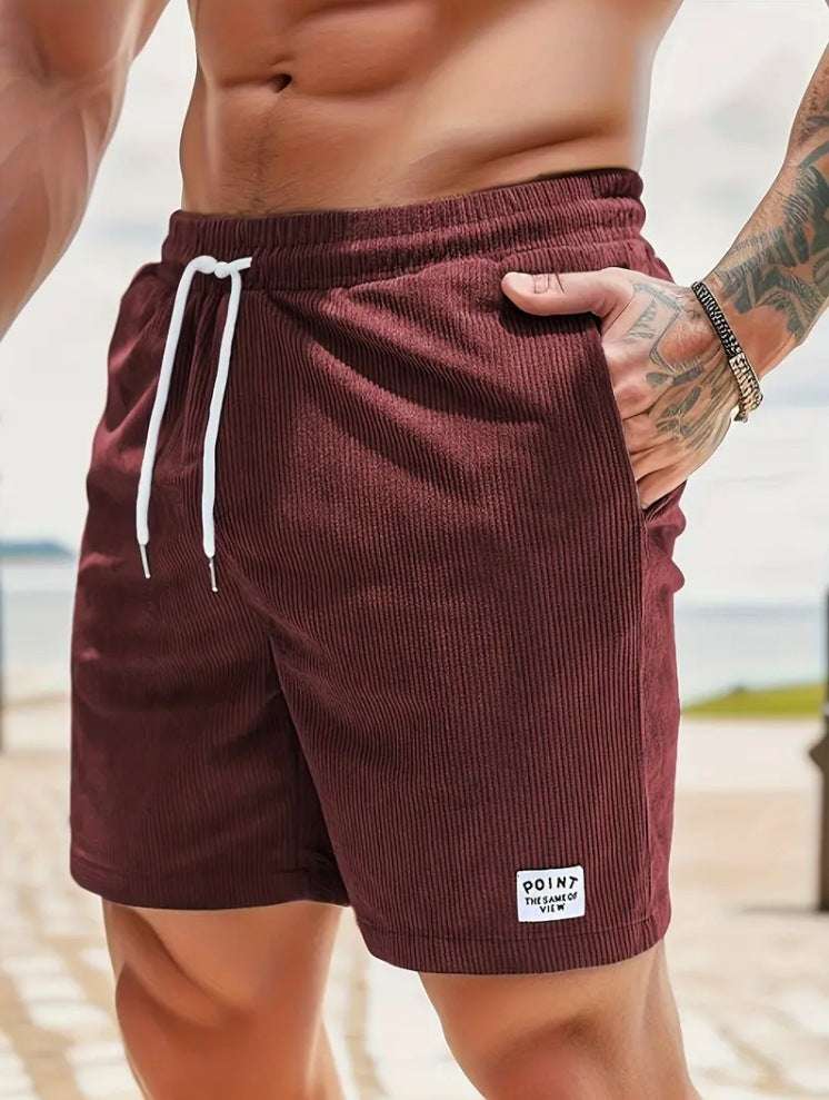 Lace-up Drawstring Shorts Summer Corduroy Sports Short Pants Mens Clothing - watkins innovators