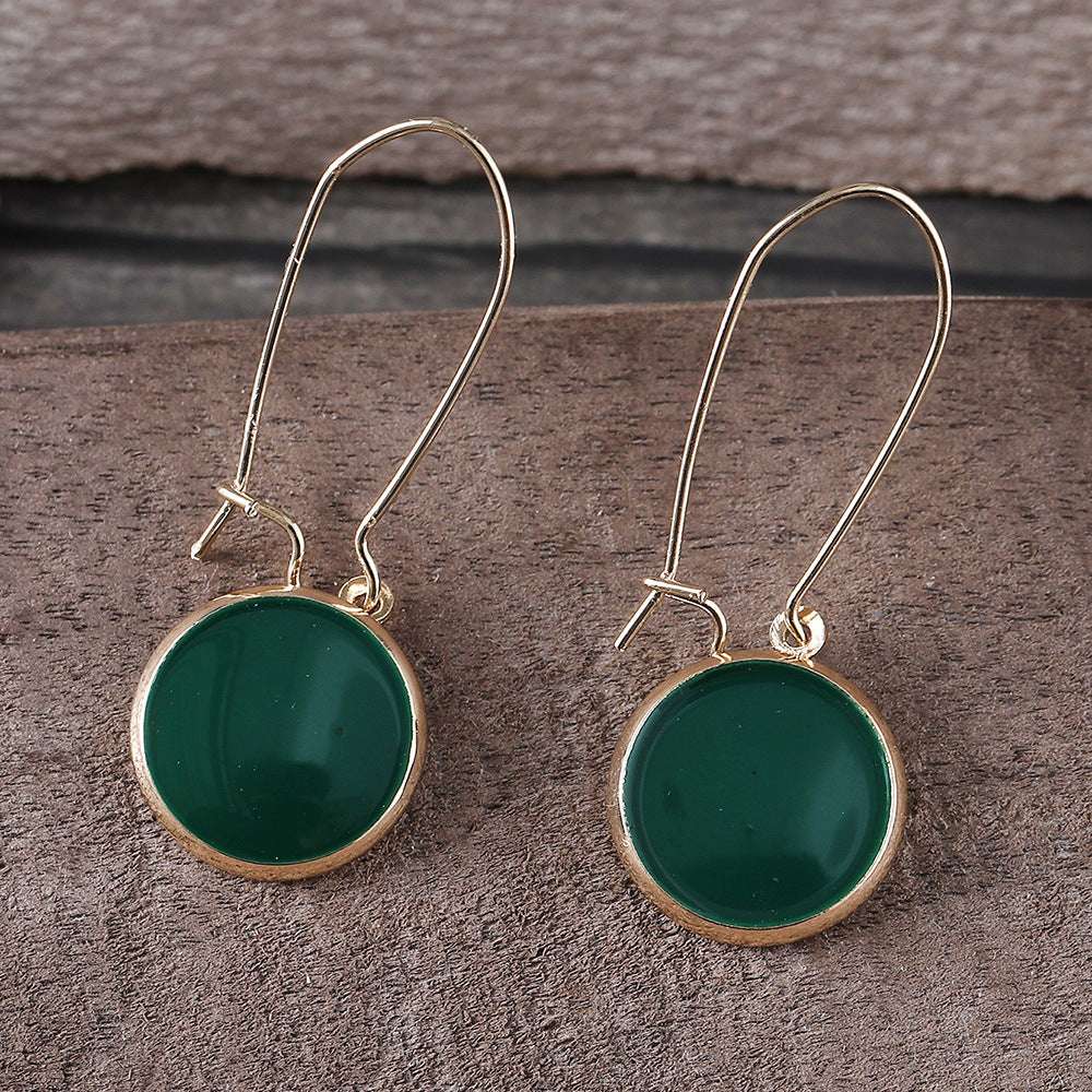 Fashion Vintage Dripping Green Round Earrings - watkins innovators