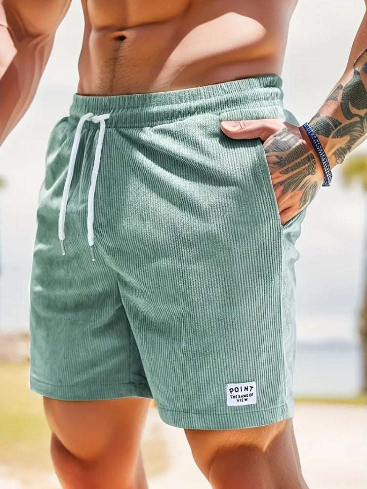 Lace-up Drawstring Shorts Summer Corduroy Sports Short Pants Mens Clothing - watkins innovators