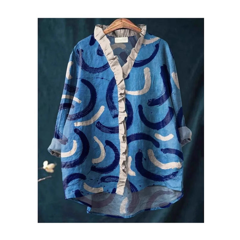 Loose Print Crew Neck Casual Plus Size Women's T-shirt - watkins innovators