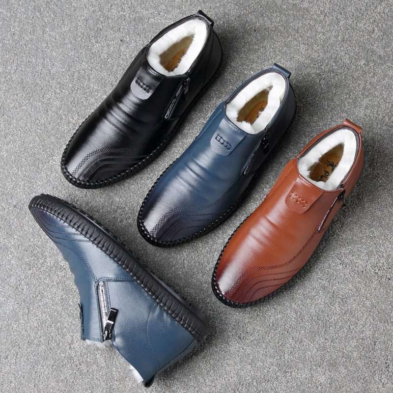 Casual Soft Bottom Cotton-padded Leather Shoes Men's Shoes - watkins innovators