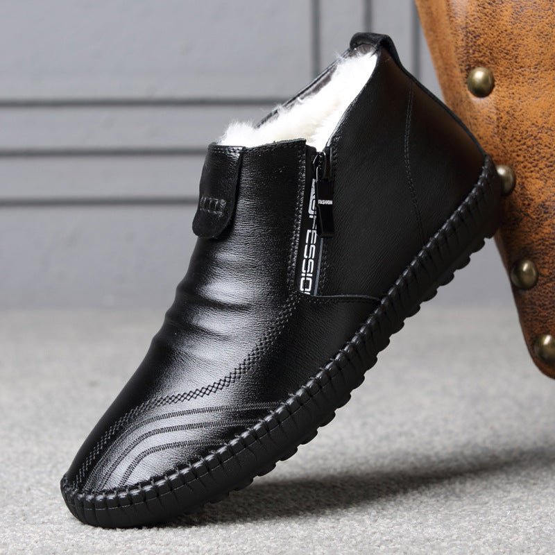 Casual Soft Bottom Cotton-padded Leather Shoes Men's Shoes - watkins innovators