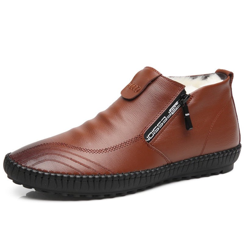 Casual Soft Bottom Cotton-padded Leather Shoes Men's Shoes - watkins innovators