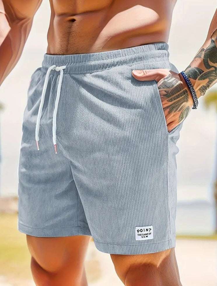 Lace-up Drawstring Shorts Summer Corduroy Sports Short Pants Mens Clothing - watkins innovators