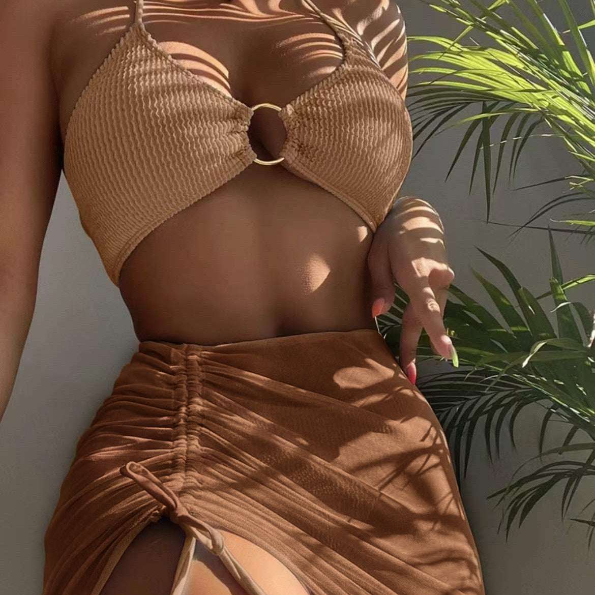 3pcs Halter Bikini Summer Fashion Personalized Three-point Beach Swimsuit For Women - watkins innovators