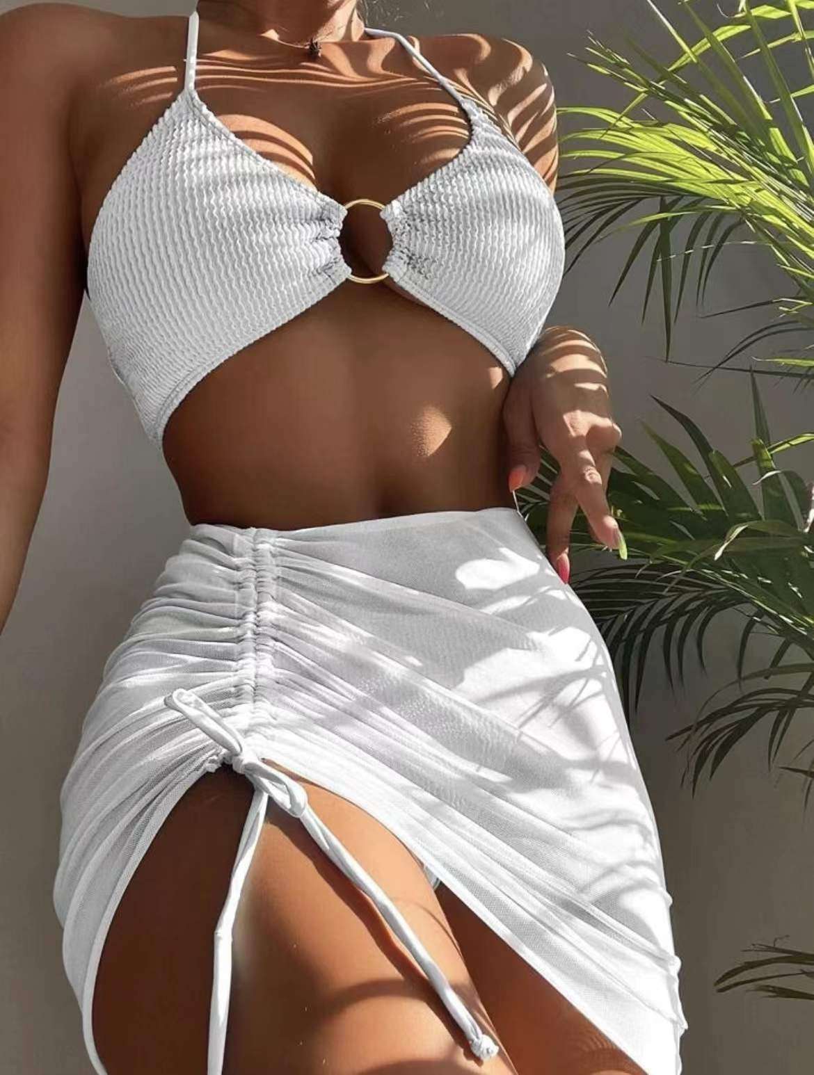 3pcs Halter Bikini Summer Fashion Personalized Three-point Beach Swimsuit For Women - watkins innovators