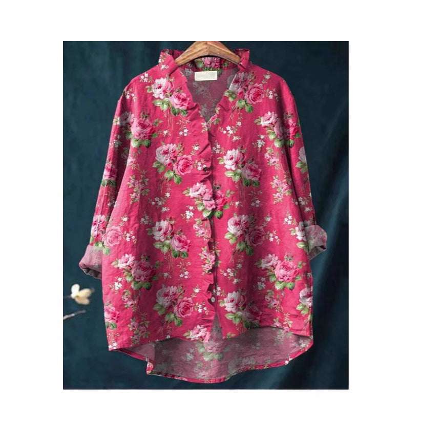 Loose Print Crew Neck Casual Plus Size Women's T-shirt - watkins innovators