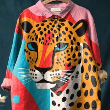 Loose Printed Crew Neck Casual Plus Size Women's T-shirt Shirt - watkins innovators
