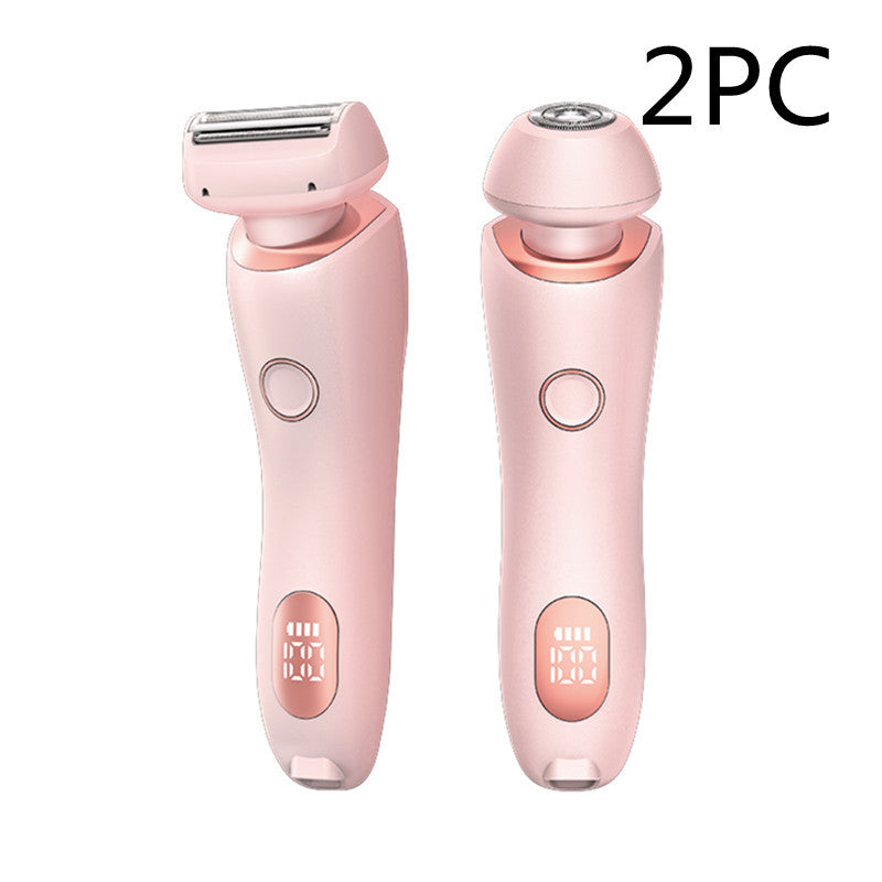2 In 1 Hair Removal Epilator USB Rechargeable Trimmer Women Body Razor Face Leg Armpit Bikini Hand Pubic Shaver Hair Remover - watkins innovators