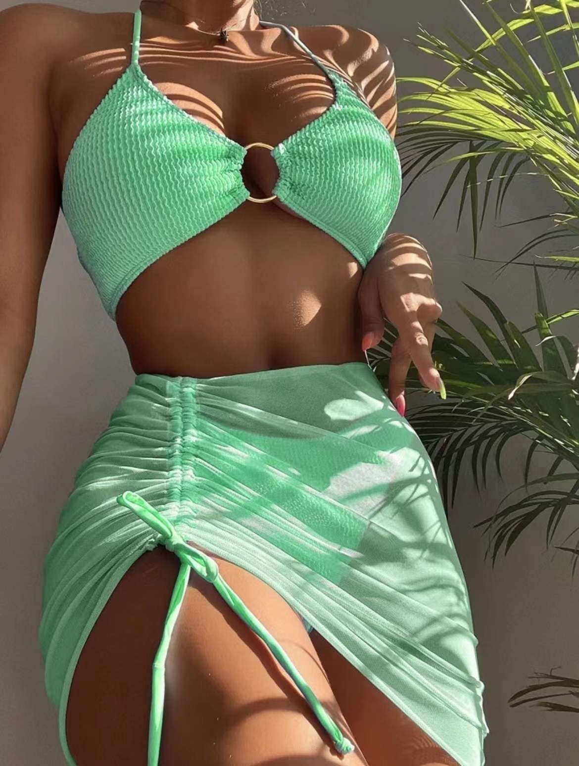 3pcs Halter Bikini Summer Fashion Personalized Three-point Beach Swimsuit For Women - watkins innovators