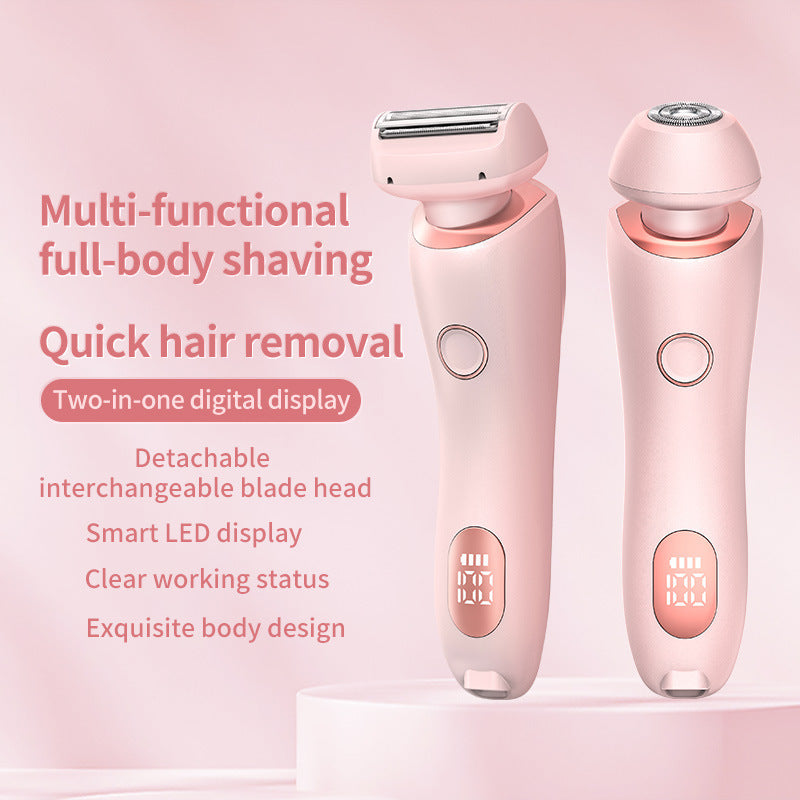 2 In 1 Hair Removal Epilator USB Rechargeable Trimmer Women Body Razor Face Leg Armpit Bikini Hand Pubic Shaver Hair Remover - watkins innovators