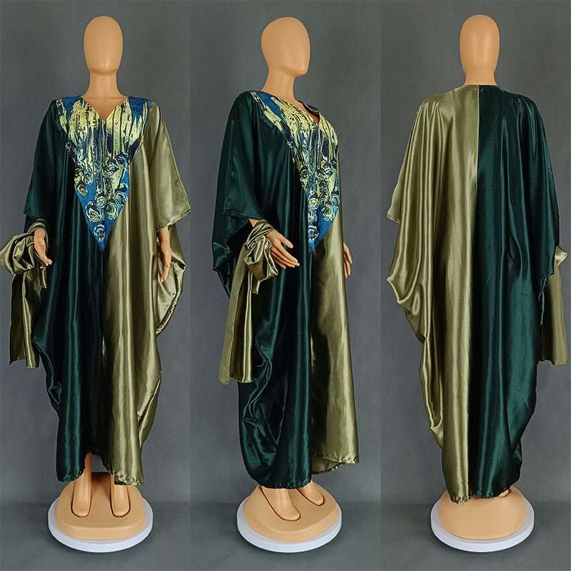 Ethnic Style Loose Plus Size Color - matching Dress - watkins innovators