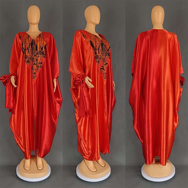 Ethnic Style Loose Plus Size Color - matching Dress - watkins innovators