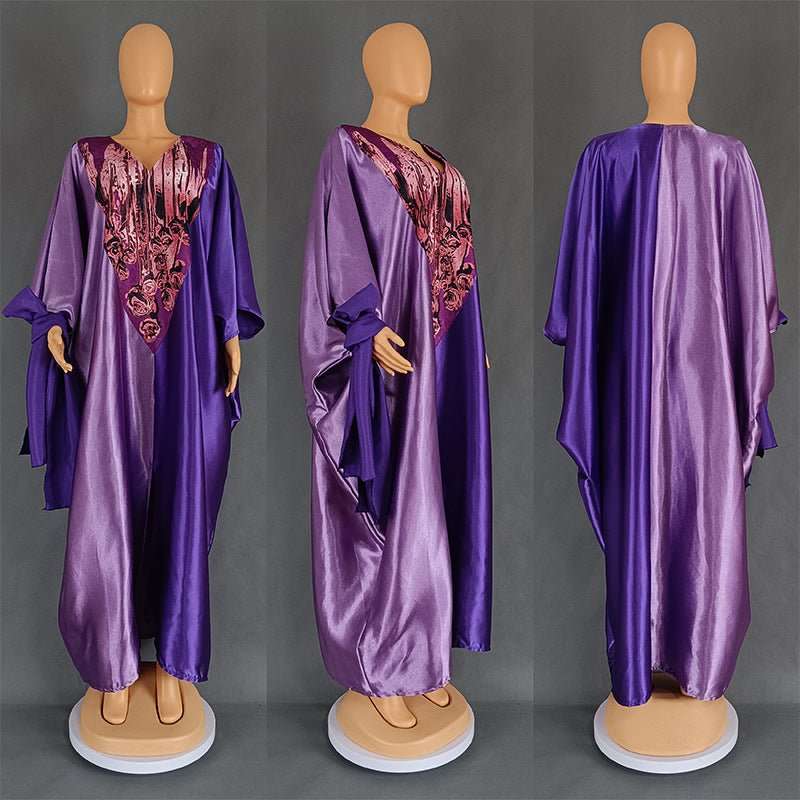 Ethnic Style Loose Plus Size Color - matching Dress - watkins innovators