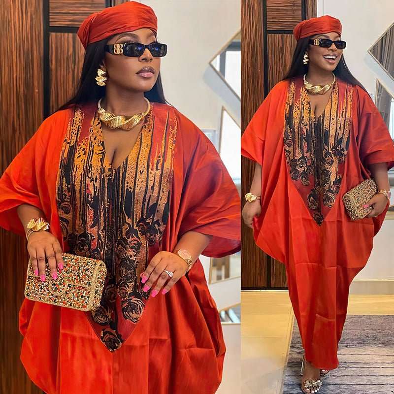 Ethnic Style Loose Plus Size Color - matching Dress - watkins innovators