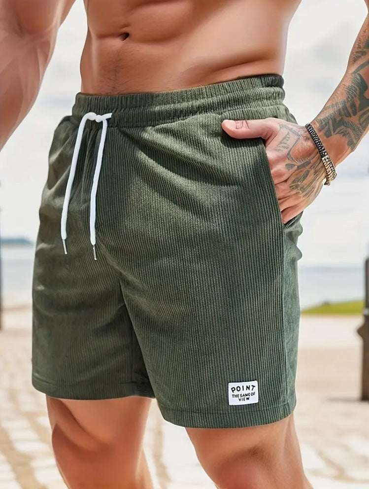 Lace-up Drawstring Shorts Summer Corduroy Sports Short Pants Mens Clothing - watkins innovators