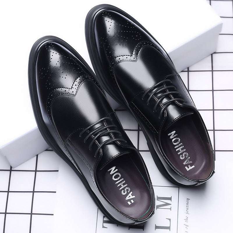 New Men's Brogue Leather Business Casual British Formal Leather Shoes - watkins innovators